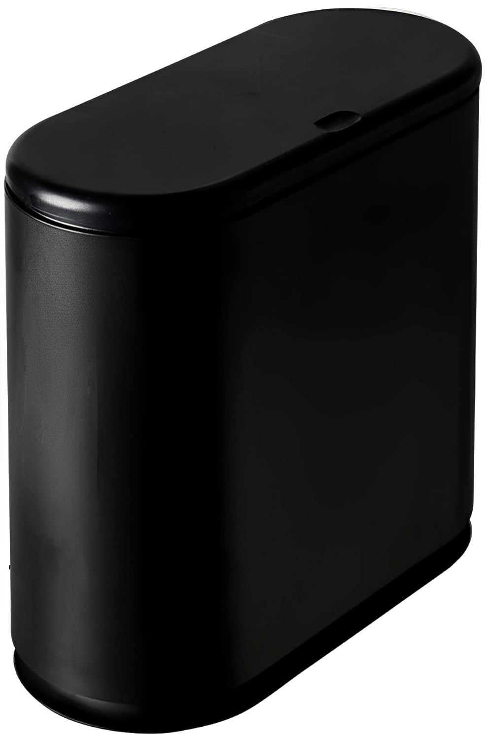 Sooyee 10 Liter Rectangular Plastic Trash Can Wastebasket with Press Type Lid,2.4 Gallon Garbage Container Bin for Bathroom,Powder Room,Bedroom,Kitchen,Craft Room,Office (Black)