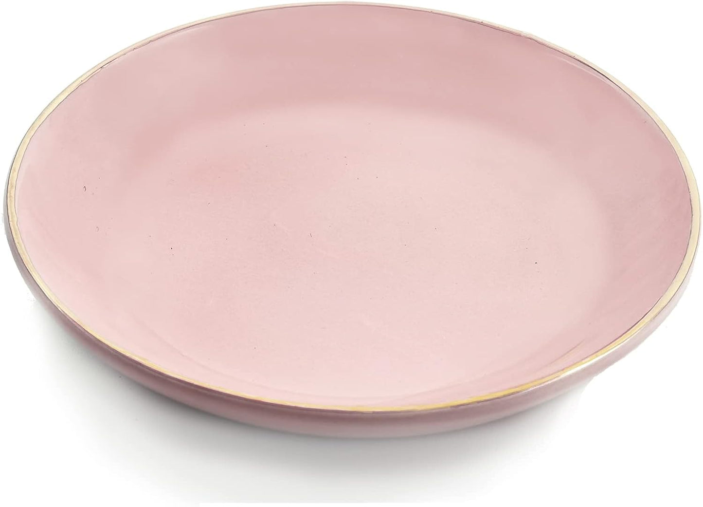 4.75" Ceramic Jewelry Tray, Small Ring Dish Holder Trinket Tray, Catch All Trays for Ring Earring Necklace Key, Christmas Gifts for Women Girls, Pink