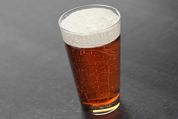 Well Told Engraved Portland Oregon Map Pint Glass, Etched Beer Gift (16 oz, Clear) City Map Pint, Custom City Glassware, Gifts For Beer Lovers