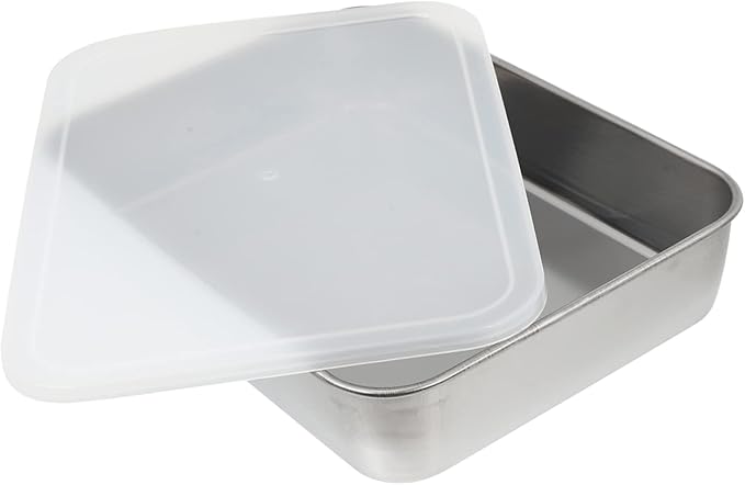 Fresh-Keeping Baking Tray with Lid 9.05X6.69X1.96 Inch Airtight Cake Container for Oven and Refrigerator Food Storage