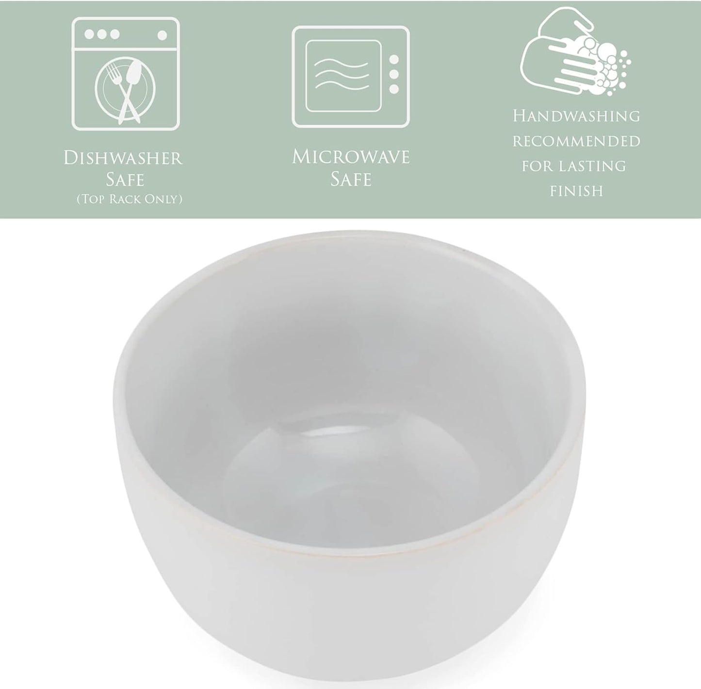 Elanze Designs Bistro Glossy Ceramic 4 inch Cute and Small Dessert Bowls Set of 4 - Perfect for Everyday uses from Snacks, Ice Cream, Candy and Treats, White