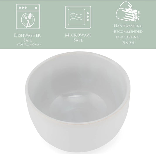 Elanze Designs Bistro Glossy Ceramic 4 inch Cute and Small Dessert Bowls Set of 4 - Perfect for Everyday uses from Snacks, Ice Cream, Candy and Treats, White