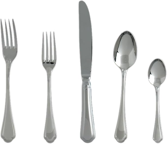 Fortessa Medici 18/10 Stainless Steel Flatware, 5 Piece Place Setting, Service for 1