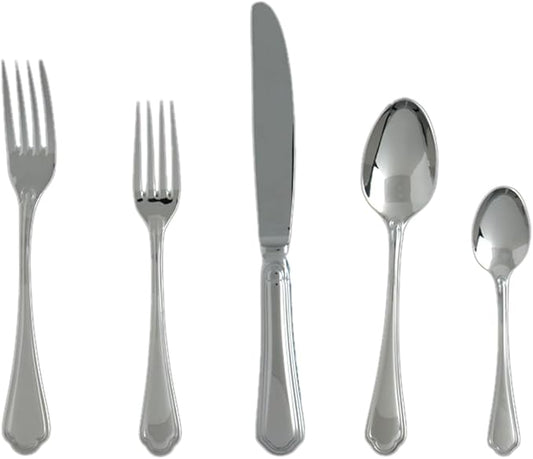 Fortessa Medici 18/10 Stainless Steel Flatware, 5 Piece Place Setting, Service for 1