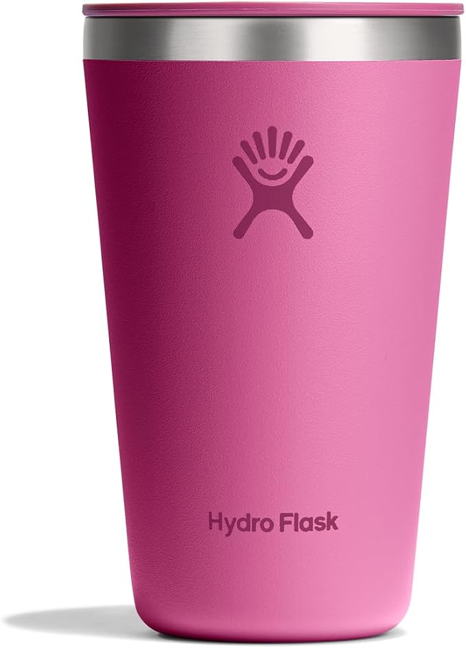 Hydro Flask All Around Tumbler Press-in Lid, Insulated Travel Mug, Stainless Steel Coffee Cup 16 Oz Reef Pink