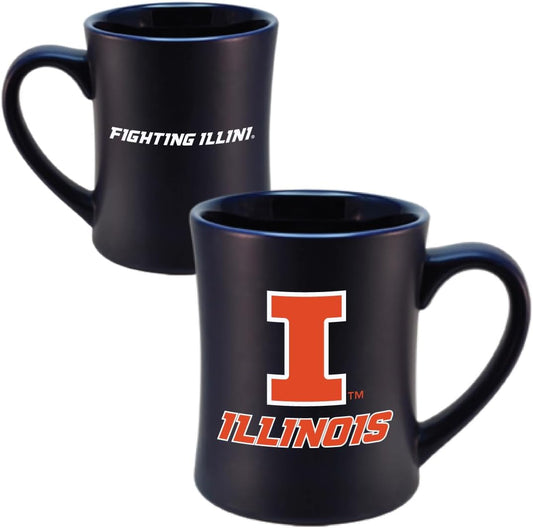 Illinois Fighting Illini Ceramic 16oz Sculpted Mug – Official Team Logo Coffee Cup – Handwash Recommended – Individually Boxed