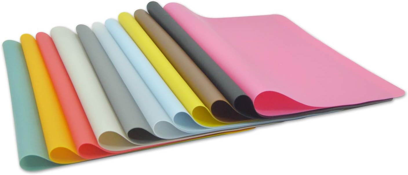 Silicone Placemats, Food-Grade Non-Slip Waterproof, Dining, Stain Resistant, Countertop Protector, Kitchen Counter Mat, Heat Resistant, Baking mat Dishwasher Safe (15.7x11.8Inch-4pack, Rose)