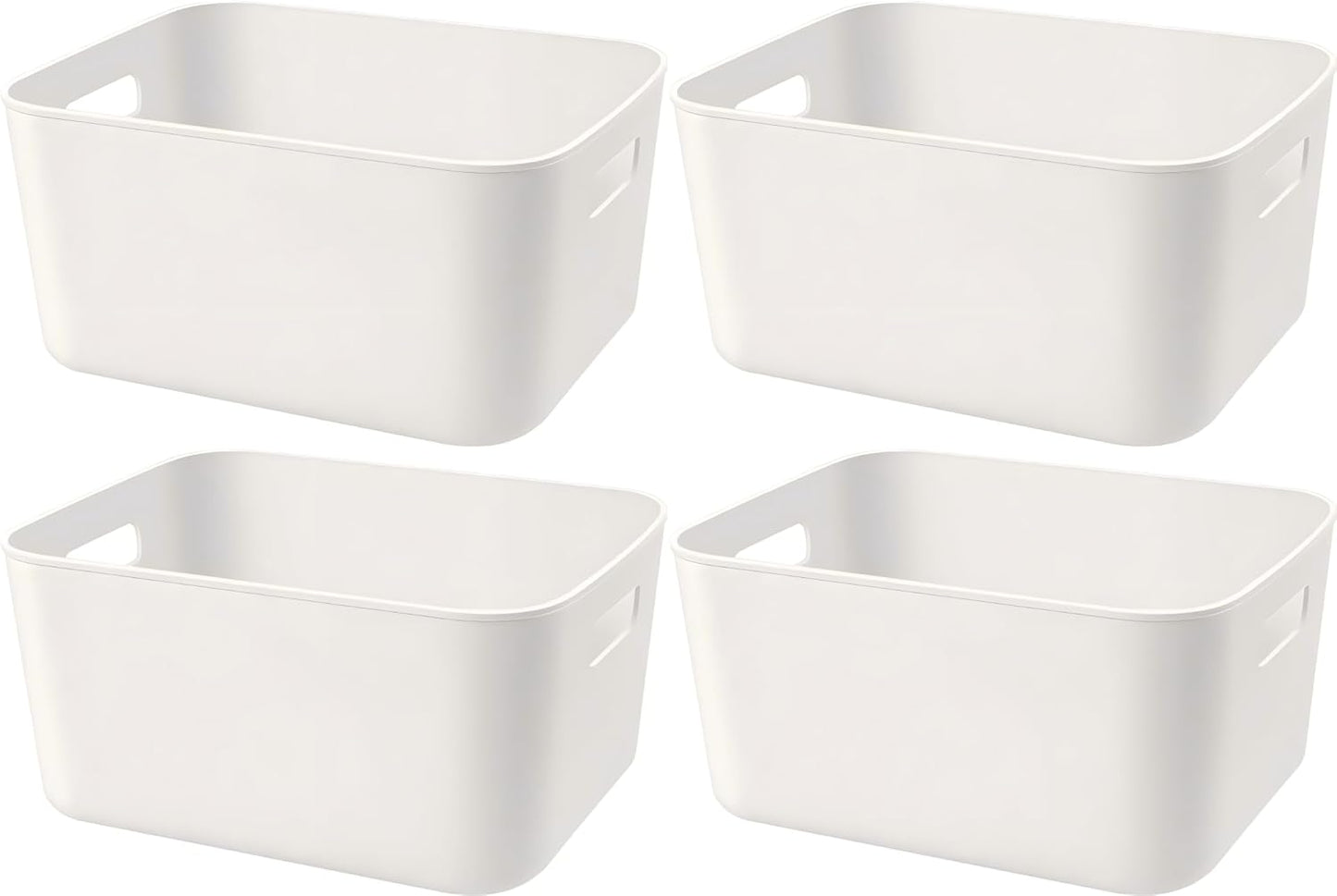Set Of 4 Plastic Storage Bins with Lids,"10.5×8×5.5" Versatile Kitchen Pantry Organization and Storage,for Plastic Storage Container Under Bed,Under Sink Bathroom Organizer (4 Pack Medium,
