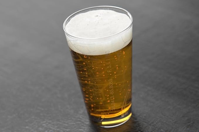 Well Told Engraved Louisville Kentucky Map Pint Glass, Etched Beer Gift (16 oz, Clear) City Map Pint, Custom City Glassware, Gifts For Beer Lovers