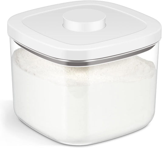 Airtight Rice Container 10 Lbs, Clear Plastic Food Storage Container Bin For Flour Sugar, Dry Food Holder with Easy Locking Lid for Kitchen Pantry Organization and Storage