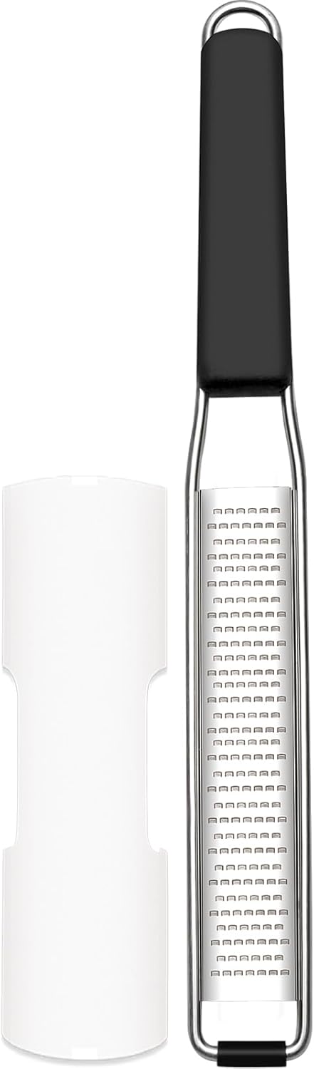 Cambom Lemon & Citrus Zester, Cheese Graters with Stainless Steel Sharp Blade for Parmesan Cheese, Ginger, Garlic, Nutmeg, Chocolate, Vegetables, Fruits, Dishwasher Safe Shredder Fine Blade