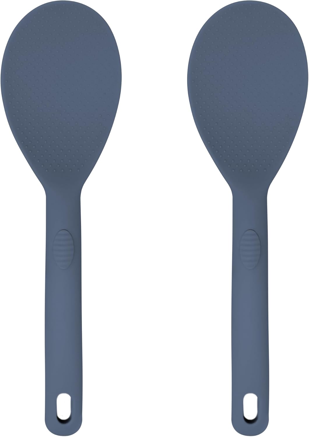 Silicone Rice Paddle Set – 2-Piece Set of Spoon Spatulas for Non-Stick Cookware – Kitchen Tools and Accessories with Comfortable Handles, Heat-Resistant Utensils for Cooking and Baking – Blue