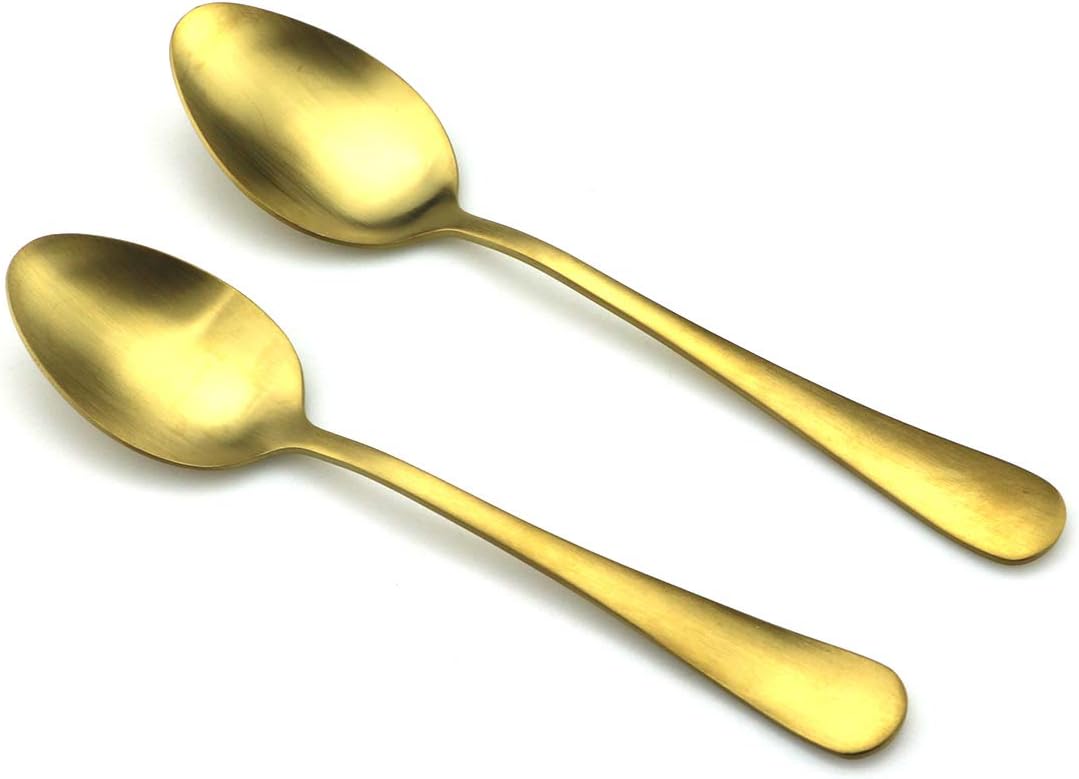 JASHII Modern Royal 20 Pcs Matte Gold 18/10 Stainless Steel Utensils Cutlery Dinnerware Set w/ 4 Pcs Straw, Knife Fork and Spoon Flatware Set for Wedding Festival Christmas Party Service for 4