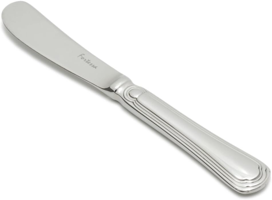 Fortessa Medici 18/10 Stainless Steel Flatware Solid Handle Butter Knife, Set of 12