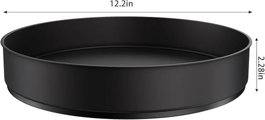 VAEHOLD Lazy Susan Stainless Steel Black Spice Rack Turntable for Pantry Cabinet - Decorative Trays Storage Containers Organizer for Kitchen Cabinet, Snacks, Bathroom (12 inches)