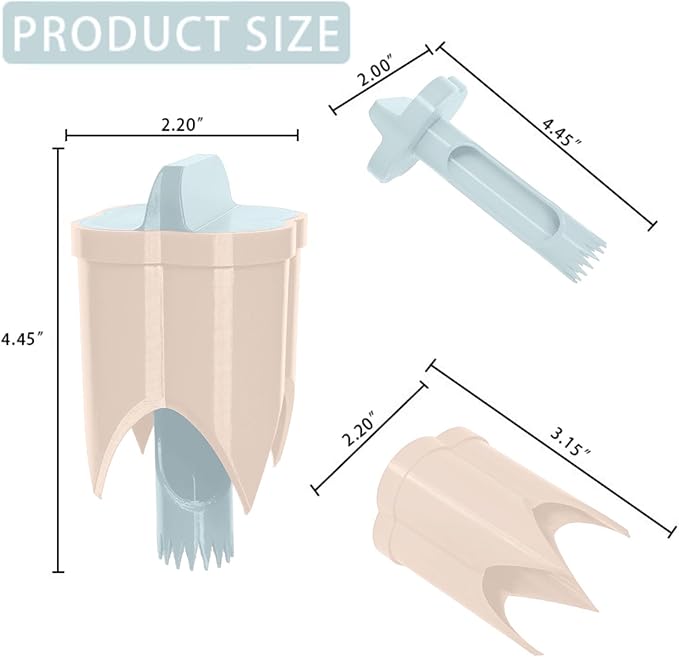 Pepper Corer, 2 in 1 Red Bell Pepper Seed Corer Remover Tool, Fruit & Vegetable Corers Quick Cave Tools for Jalapeno Cutter Deseeder, Pink Blue, 3 PCS