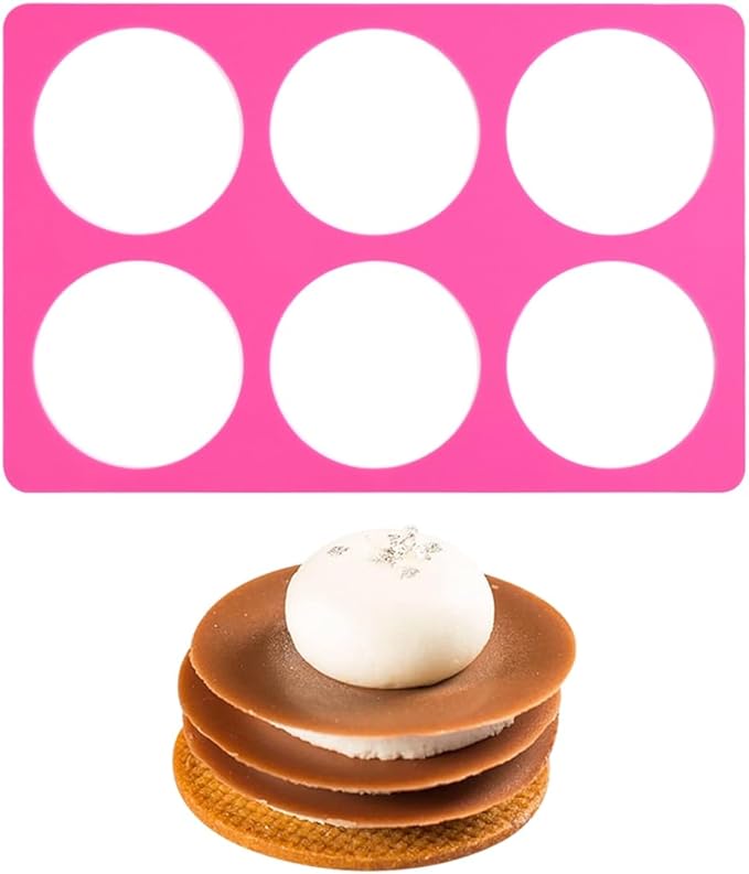 mostsom Round Silicone Chocolate Molds & Lace Stencil Mat, Cheese Chocolate Mold, DIY Cake Decorating Tools, Bakeware Accessories for Candy, Truffle, Cupcake, Wedding, and Kitchen Baking (F_ Round)