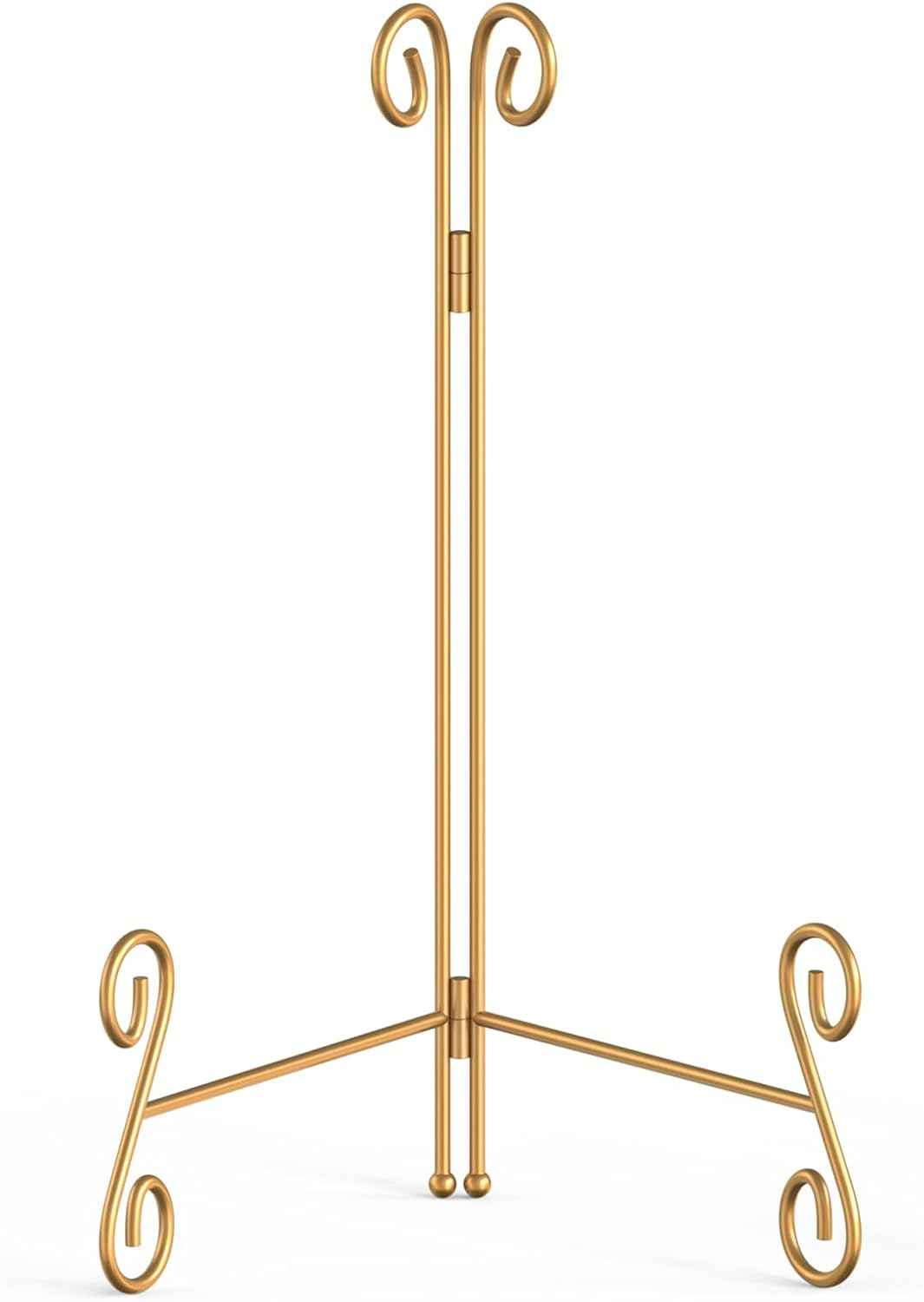 Gold Plate Stand, 10 Inch Decorative Holder for Displaying Platters, Heavy-Duty Metal Easel Stand for Picture, Photo Frame, Books and Round Objects, 1-Pack