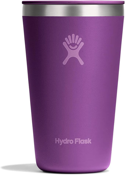 Hydro Flask All Around Tumbler Press-in Lid, Insulated Travel Mug, Stainless Steel Coffee Cup 16 Oz Beachplum Purple