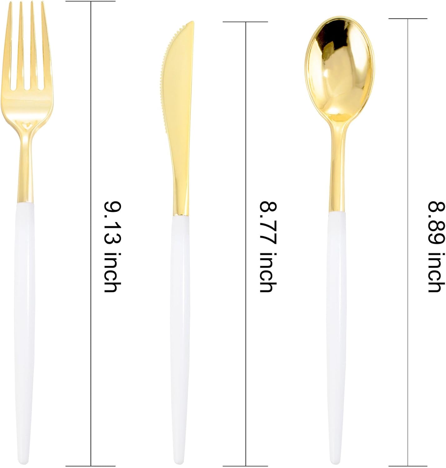 I00000 60 Pcs Gold Plastic Silverware - Heavy Duty Plastic Cutlery -Party Disposable Silverware Set，Disposable Cutlery Set Includes 20 Forks, 20 Knives, 20 Spoons Perfect for Wedding