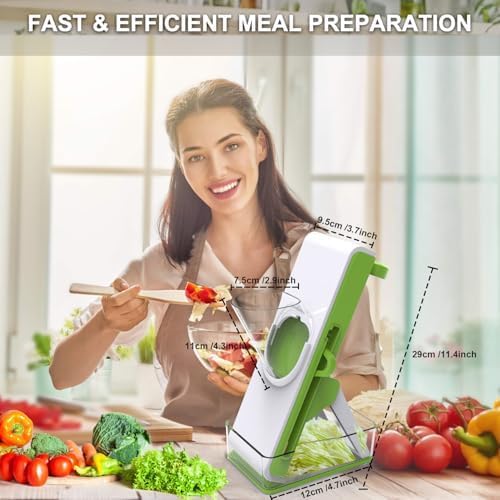 Mandoline Slicer for Kitchen, Mandoline Slicer Safe Multifunctional Dicer Adjustable Commercial Slicer Machine Stainless Steel Chopper