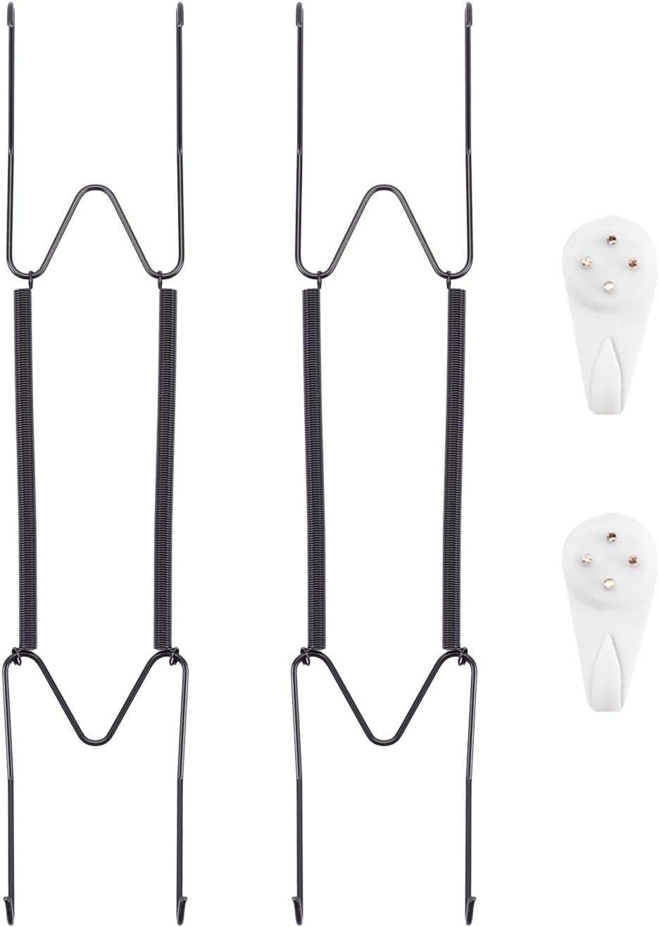 2 Pack Plate Hangers for The Wall, Suitable for 10-14 inch Art Plate, Stainless Steel Invisible Heavy Duty Wire Plate Holder with Wall Hooks, Plate Hangers for Displaying Plates, Platter, Dish, Black