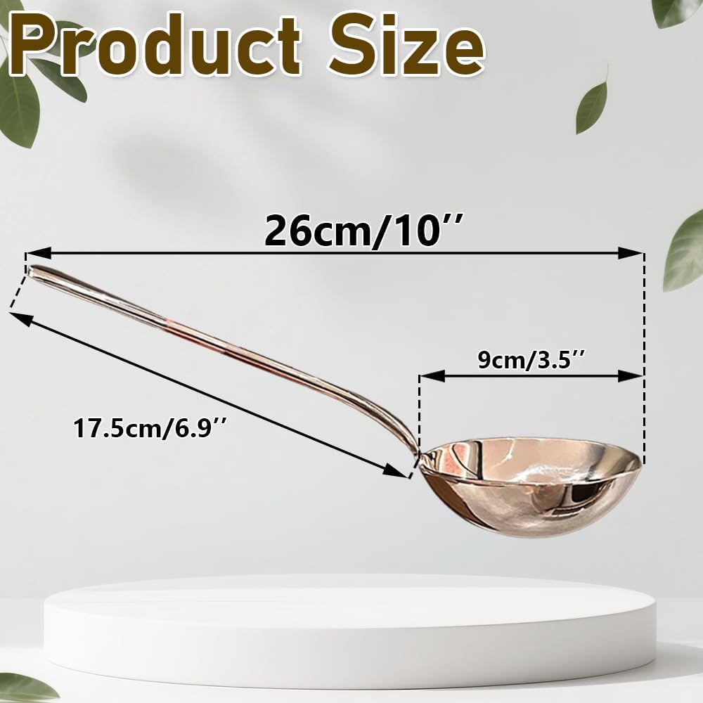 Thick Heavy Large ladle,18/10 Stainless Steel Scoop spoon for flour,soybeans,stews,and other liquid dishes 10 inch 1Pack