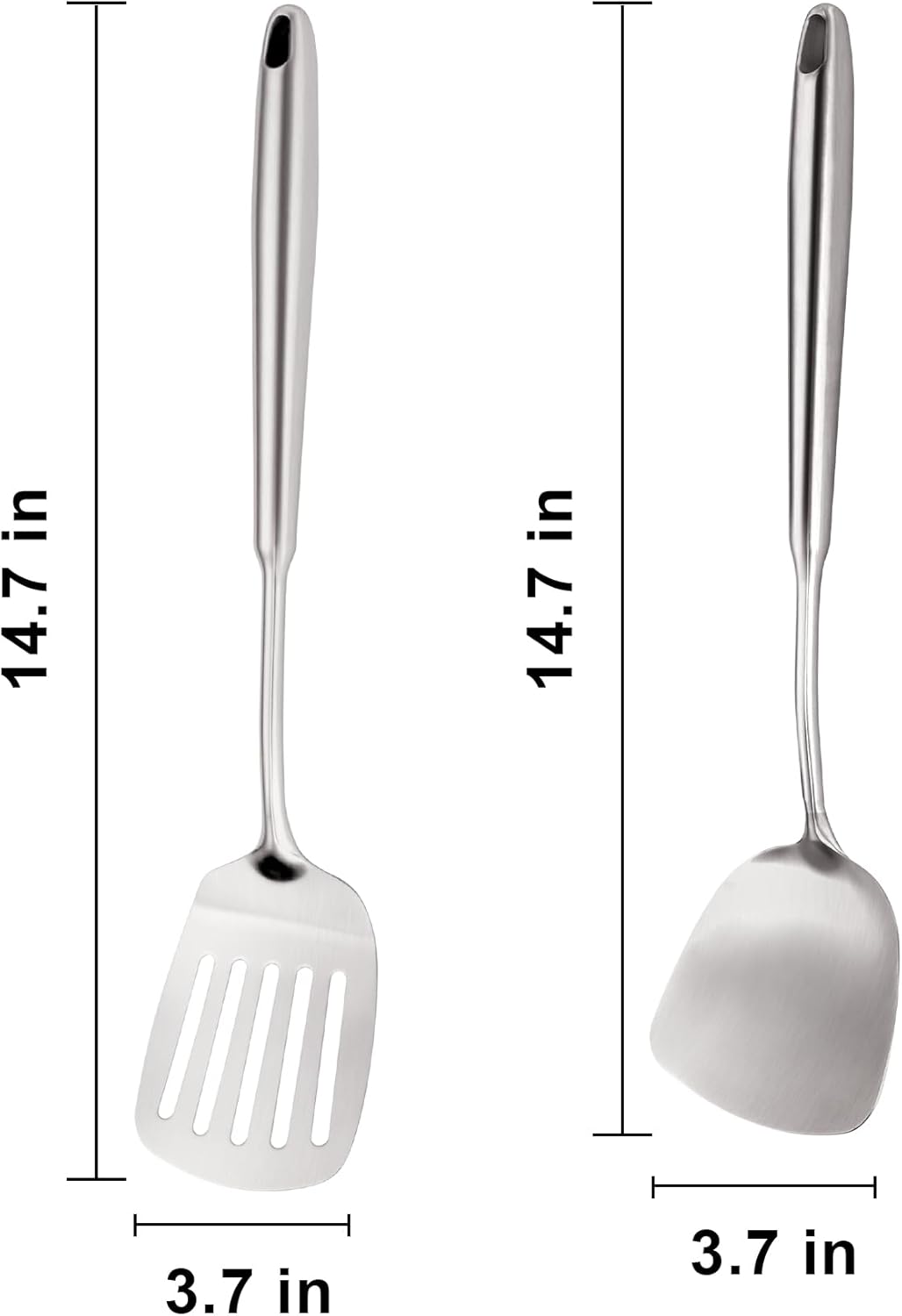 304 Stainless Steel Utensil, 2 PCS Large Metal Cooking Utensil Tools Spatula Set