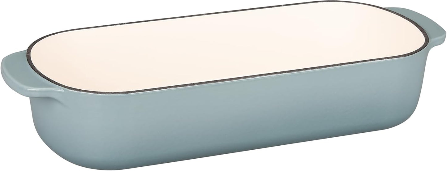 Enameled Cast Iron Loaf Pan with Lid, Dutch Oven Bread pan for Homemade Sourdough Bread Baking, 12.5x5.5 inch, 5qt, Seasalt