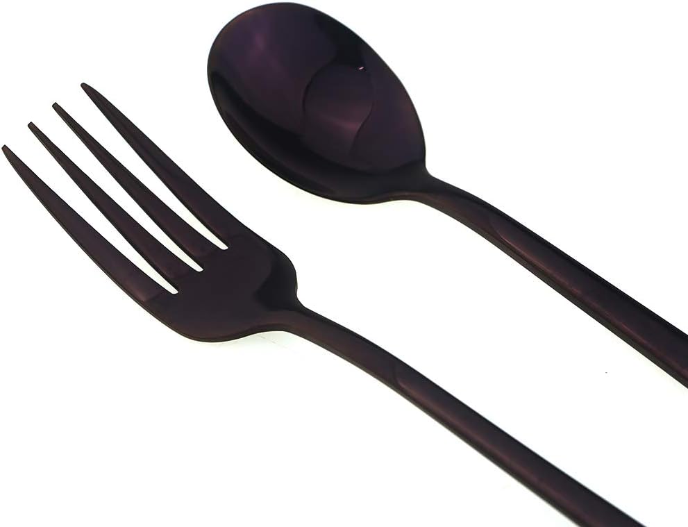 JASHII Mirror Polished Purple 20-Piece SUS304 Stainless Steel Flatware Set,Silverware Set Dinner Knife Fork Spoon Dessert Fork Salad Spoon Service for 4
