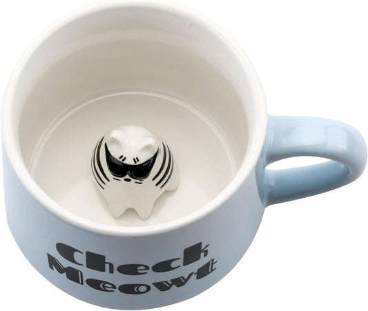 3D Animal Coffee Mug Cat Inside,Cute Handmade Figurine Ceramics Cup 12 oz,Christmas&Birthday&Mother's Day Surprise for Friends Family or Kids,Best Office Cup Couple Mug (Cat)