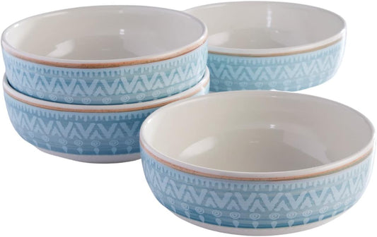Corona 4 bowls Set | Congo 21oz | 4 Pieces | Ceramic | Ethnic design | Set 4 Bowls | Cerámica