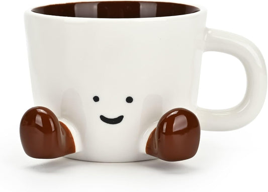 Coffee Mugs,Cute funny Mug For Women, 12.8oz/380ml Unique Ceramic Coffee Tea Cups, Office Mug Gift (chocolate)