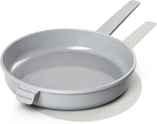 COOKLOVER Nonstick Ceramic Fry Pan, Non-Toxic, PTFE&PFOA Free, Induction Compatible Egg Skillet Frying Pan with Heat Resistant Handle, 11 Inch – Gray