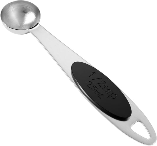 1PCS 1/2Tsp(1/6tbsp, 2.5ml) Single Magnetic Measuring Spoon, Stainless Steel Individual Measure Scoop Only for Baking & Cooking, Metal Kitchen Gadgets Essentials