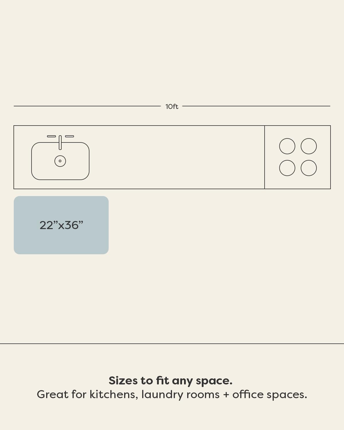 House of Noa Nama Standing Mat – Anti-Fatigue Cushioned Kitchen Mats for Floor | Ergonomic Bounce-Back Foam Kitchen Mats | Anti-Fatigue Mats for Kitchen & Standing | Emile Earl Grey | 22" x 36"