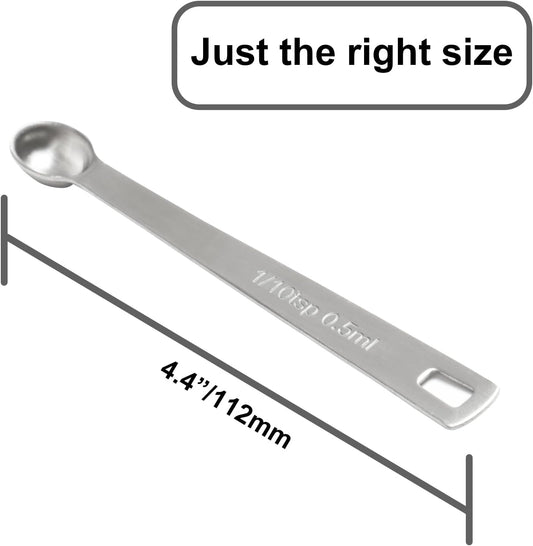 1PCS 1/10 Teaspoon(1/10tsp, 0.5ml) Single Tiny Measuring Spoon, Small Individual Stainless Steel Measure Spoons Only