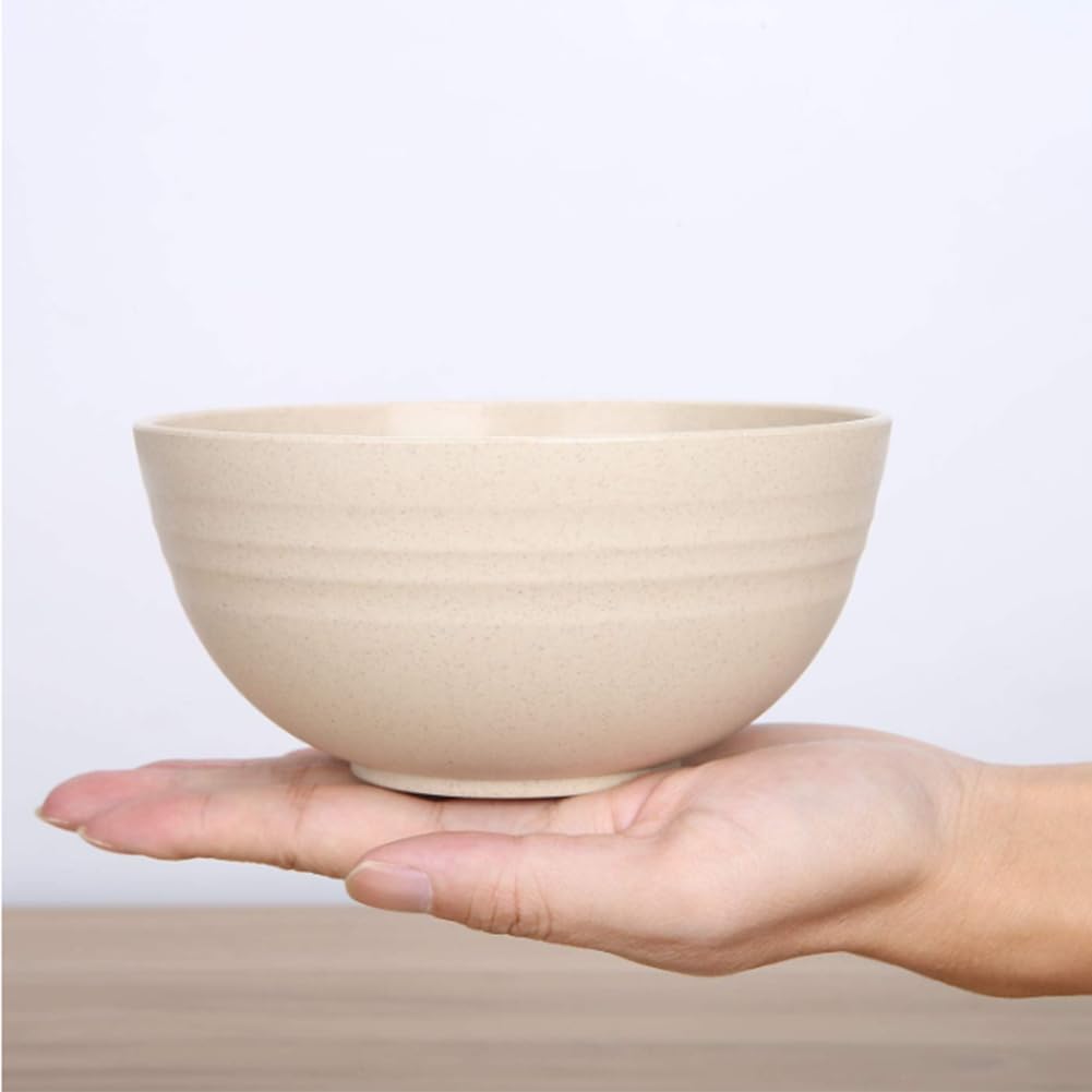 Lchkrep Unbreakable Cereal Bowls 24 oz, Reusable Wheat Straw Bowl Pack of 4 - Dishwasher and Microwave Safe, BPA-Free for Snacks, Dining, Camping, RV, Dorm
