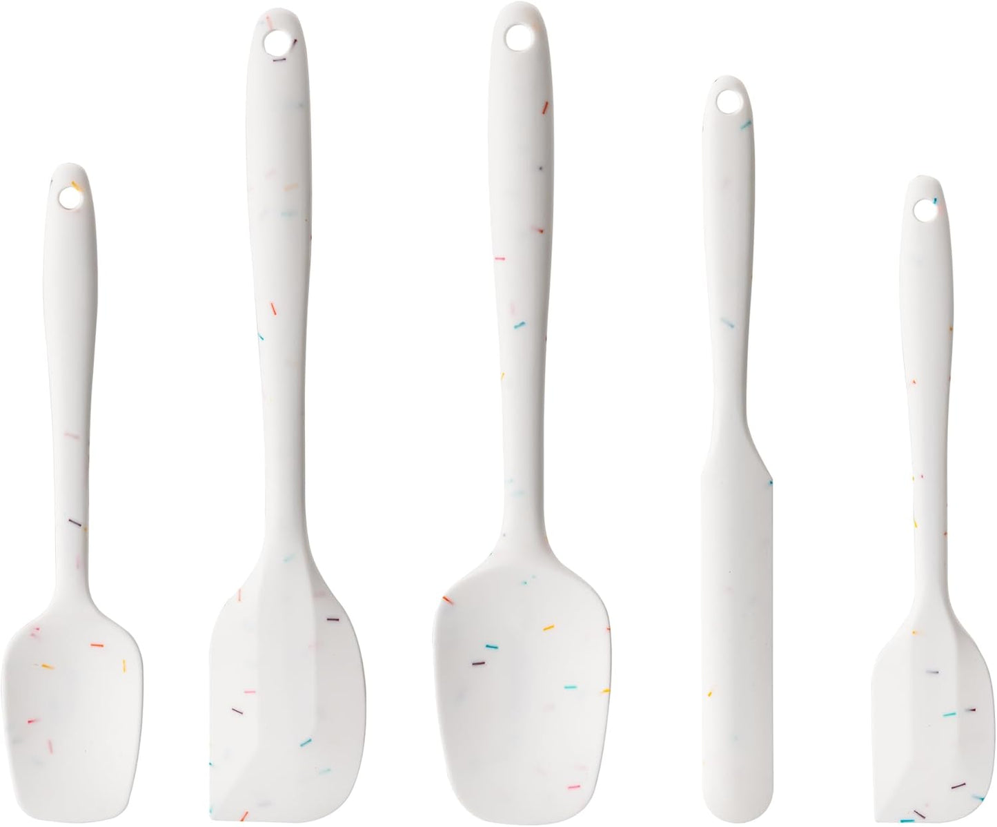 Silicone Spatula Set, 5 Piece Food Grade Rubber Spatulas for Baking, Cooking, and Mixing High Heat Resistant Non Stick Dishwasher Safe BPA-Free (Candy Color)