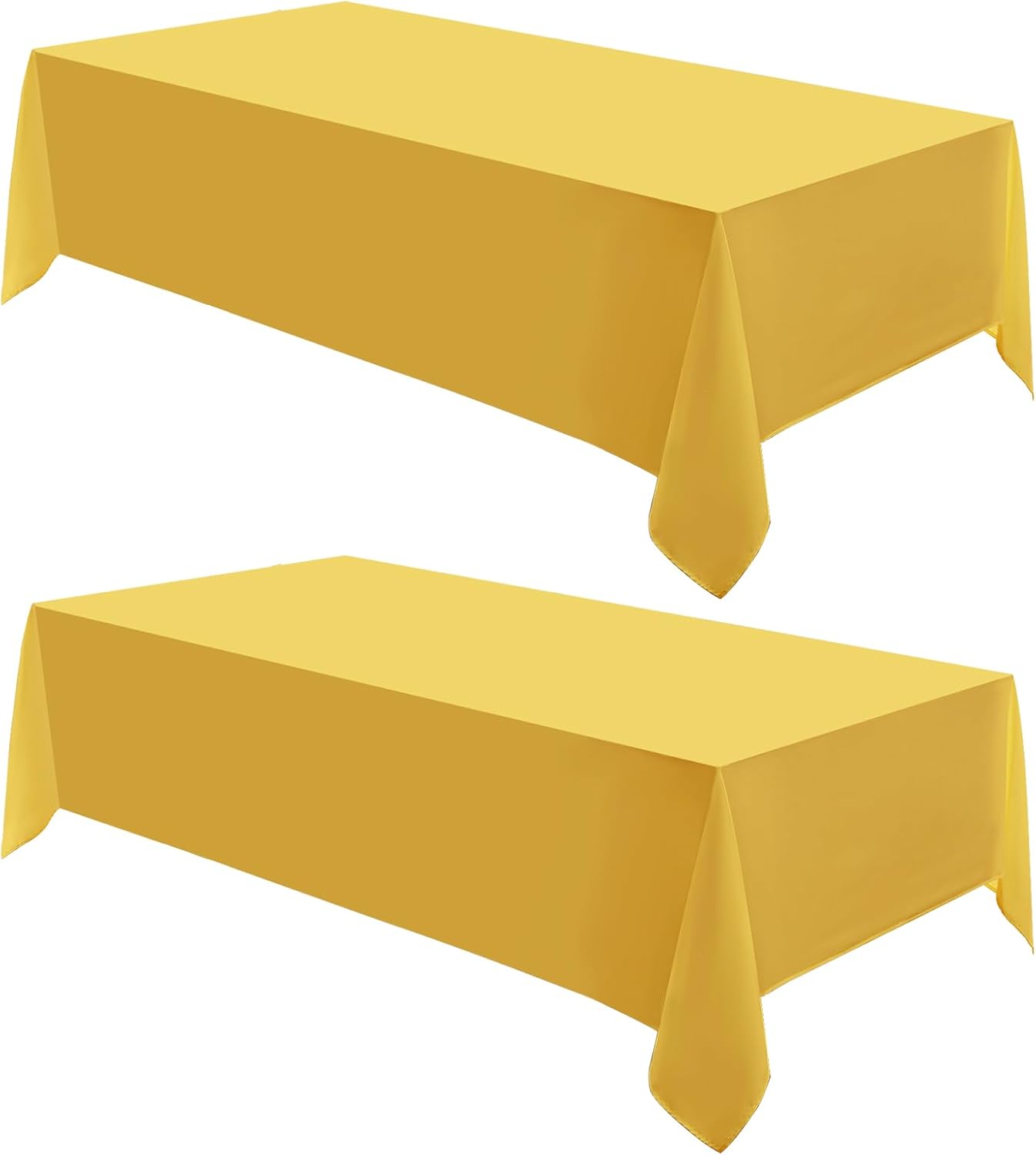 Rectangle Tablecloths 60x120 Inch 2 Pack Yellow Tablecloth Washable Decorative Linen Polyester Table Cloths for Dining Table Banquets Buffet Parties and Wedding