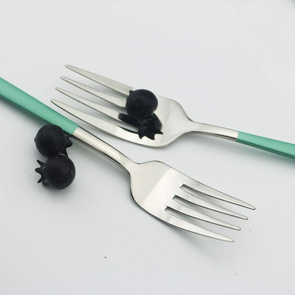 JASHII Flatware Set - SUS304 Stainless Steel Silverware, 20-Piece Cutlery Set, Mirror Polish, Fit for Kitchen, Hotel, Restaurant Tableware (Green)