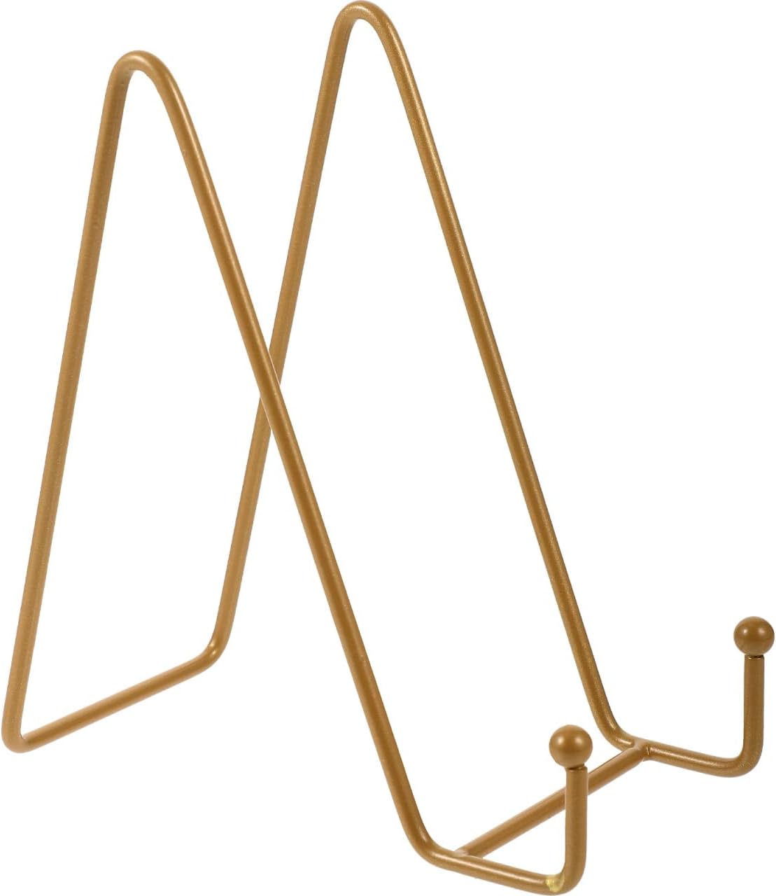 Iron Photo Frame Bracket: Adjustable Display Stand Metal Picture Frame Holder Stand - Heavy Duty Table Top Easels for Decorative Platter, Book, Plaque, Photo Copper Golden Color 5.91X5.51X2.95 Inch