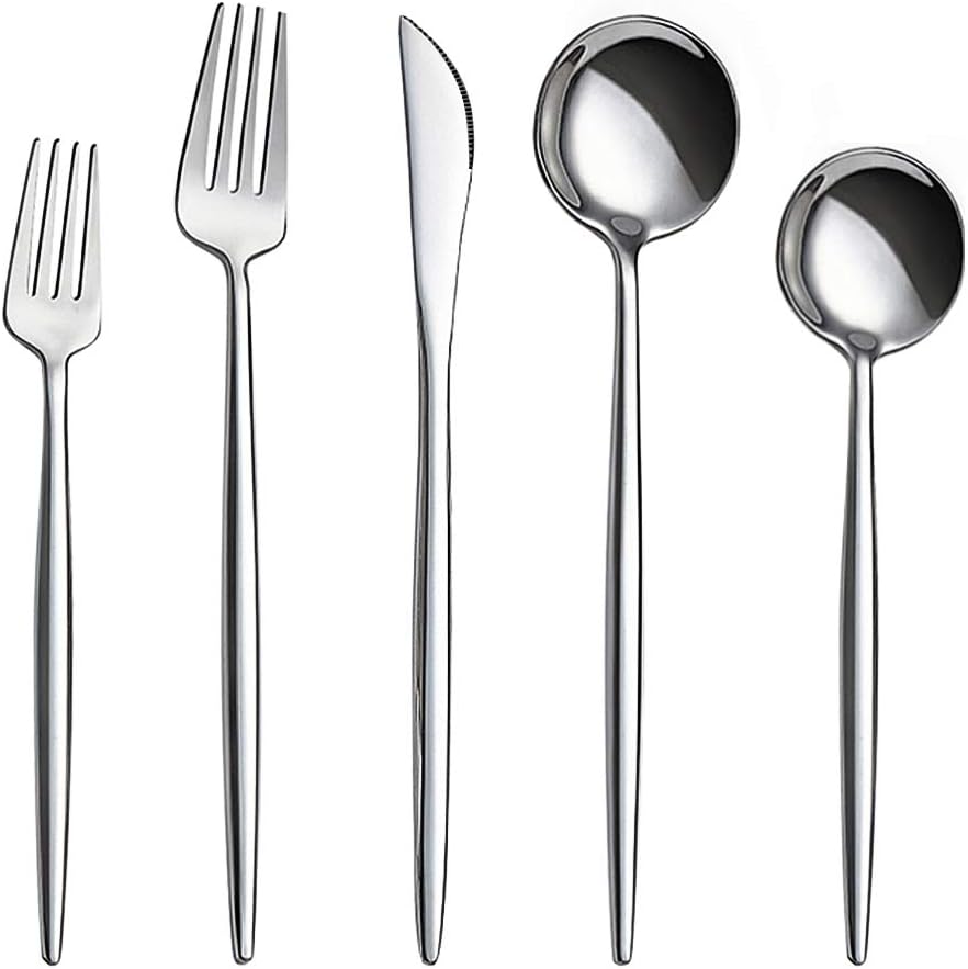 AOOSY Silverware Set, Luxury Royal 20 Pieces Stainless Steel Flatware Set Stainless Steel Steak Knife and Spoon Fork Cutlery Set for Home Kitchen and Restaurant, Service for 4