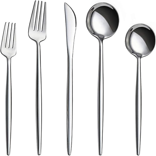 AOOSY Silverware Set, Luxury Royal 20 Pieces Stainless Steel Flatware Set Stainless Steel Steak Knife and Spoon Fork Cutlery Set for Home Kitchen and Restaurant, Service for 4