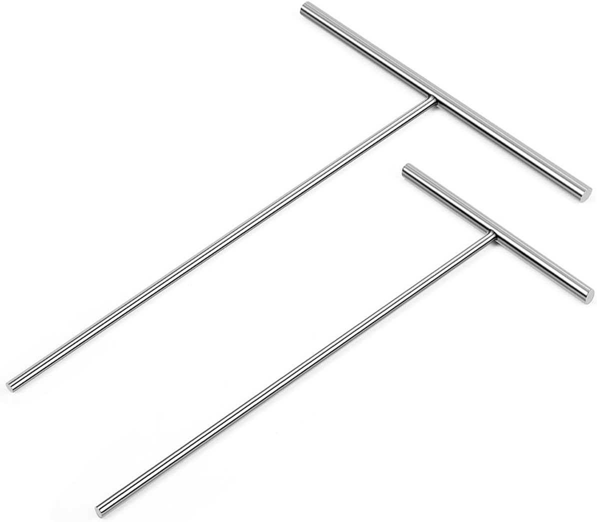 2 Pack Crepe Spreader Kit, Stainless Steel T-Shaped Batter Spreaders, Pancake Tool, Crepes Sticks Fit Any Crepe Pan Maker, 1 Large 7" + 1 Small 5"