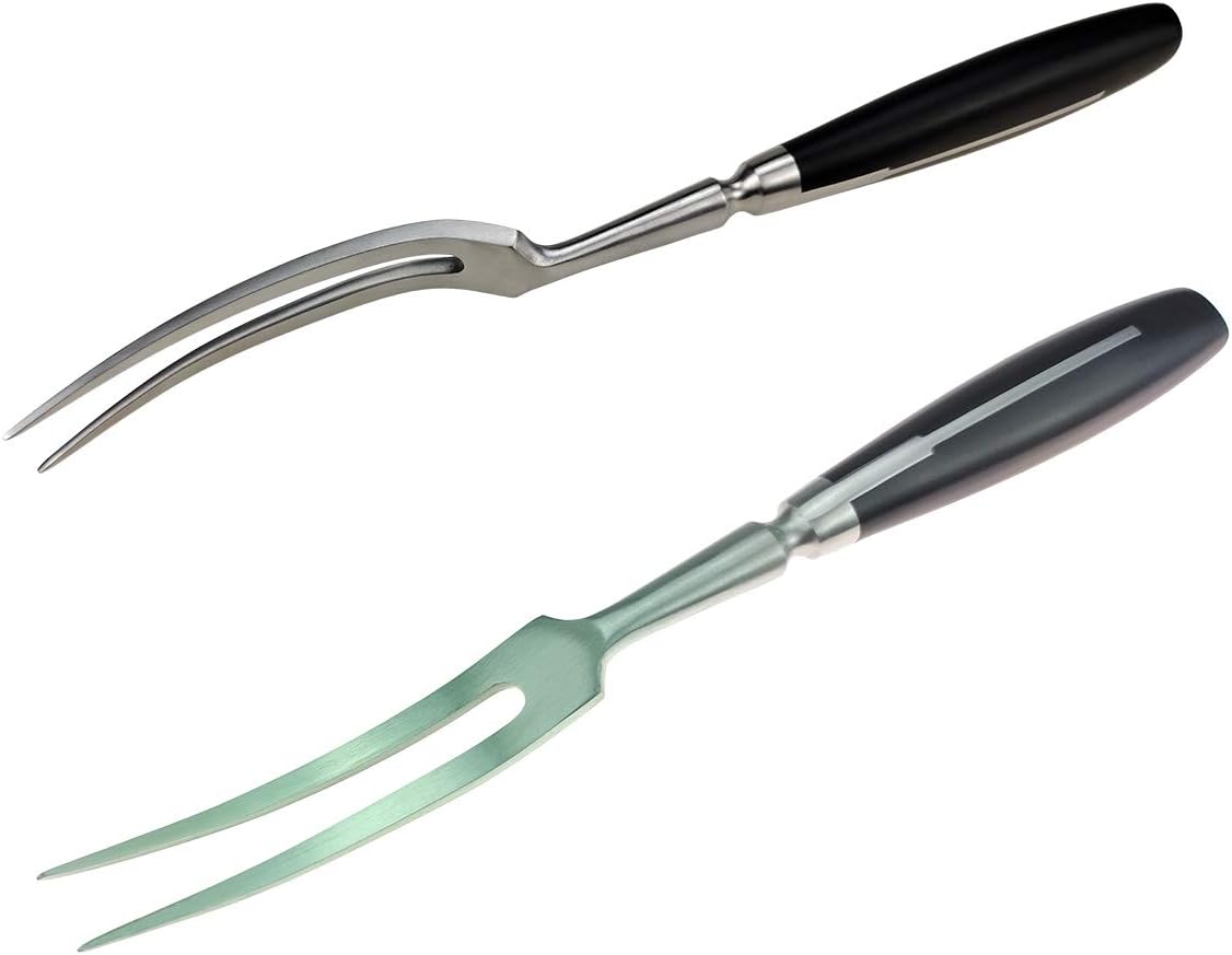 Carving Fork, Meat Fork, 12 Inch Cooking Fork, Stainless Steel BBQ Fork, Long Metal Chef Pro Kitchen Forks for Barbecue, Serving, Cooking, Grilling, Roasting