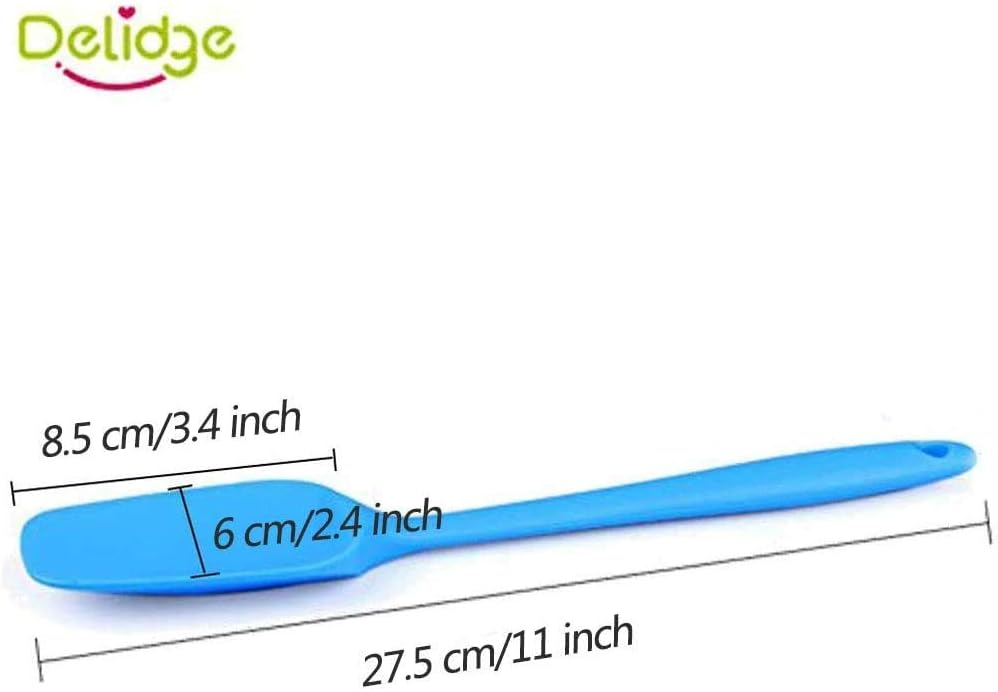 4 Piece Silicone Spatulas Heat Resistant 11inch Large Rubber Spatulas for Baking, Cooking, and Mixing Non-Stick Flexible Seamless Spatula with Stainless Steel Core