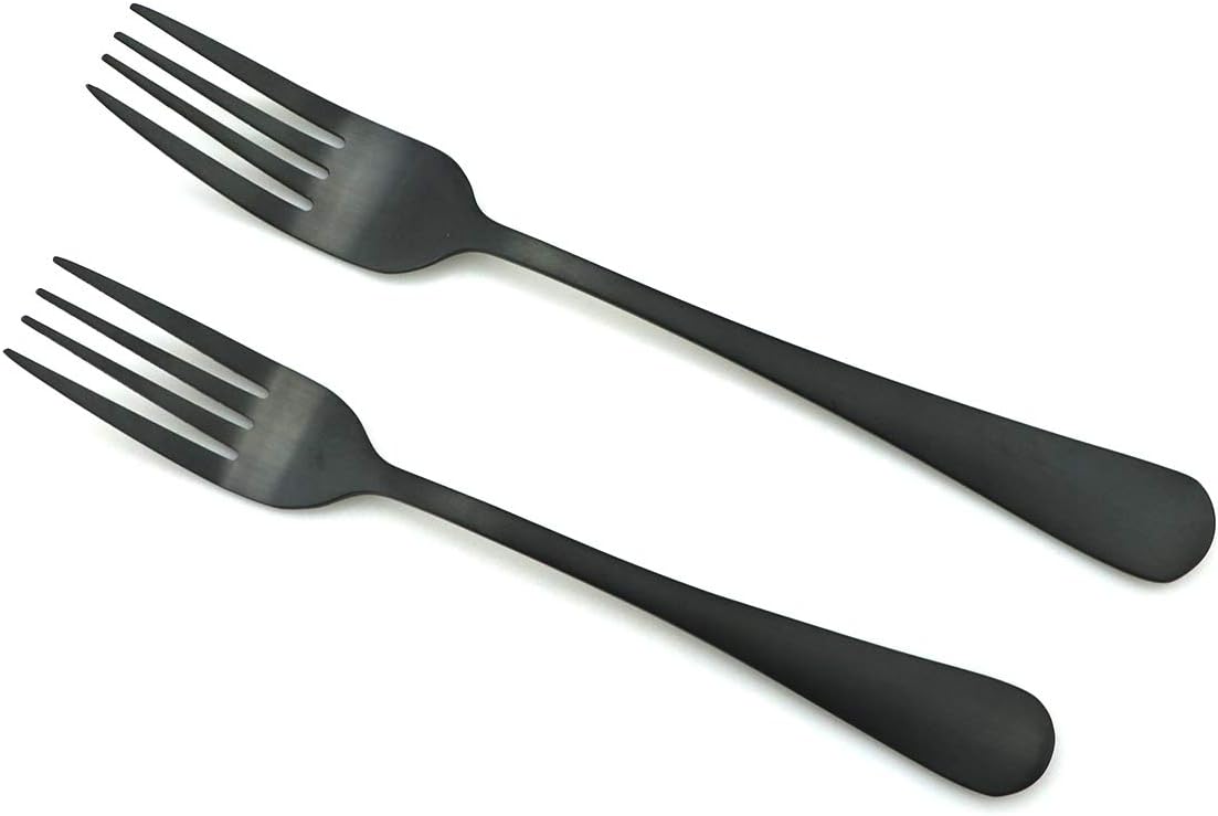 JASHII Modern Royal 20 Pcs Matte Black 18/10 Stainless Steel Utensils Cutlery Dinnerware Set w/ 4 Pcs Straw, Knife Fork and Spoon Flatware Set for Wedding Festival Christmas Party Service for 4