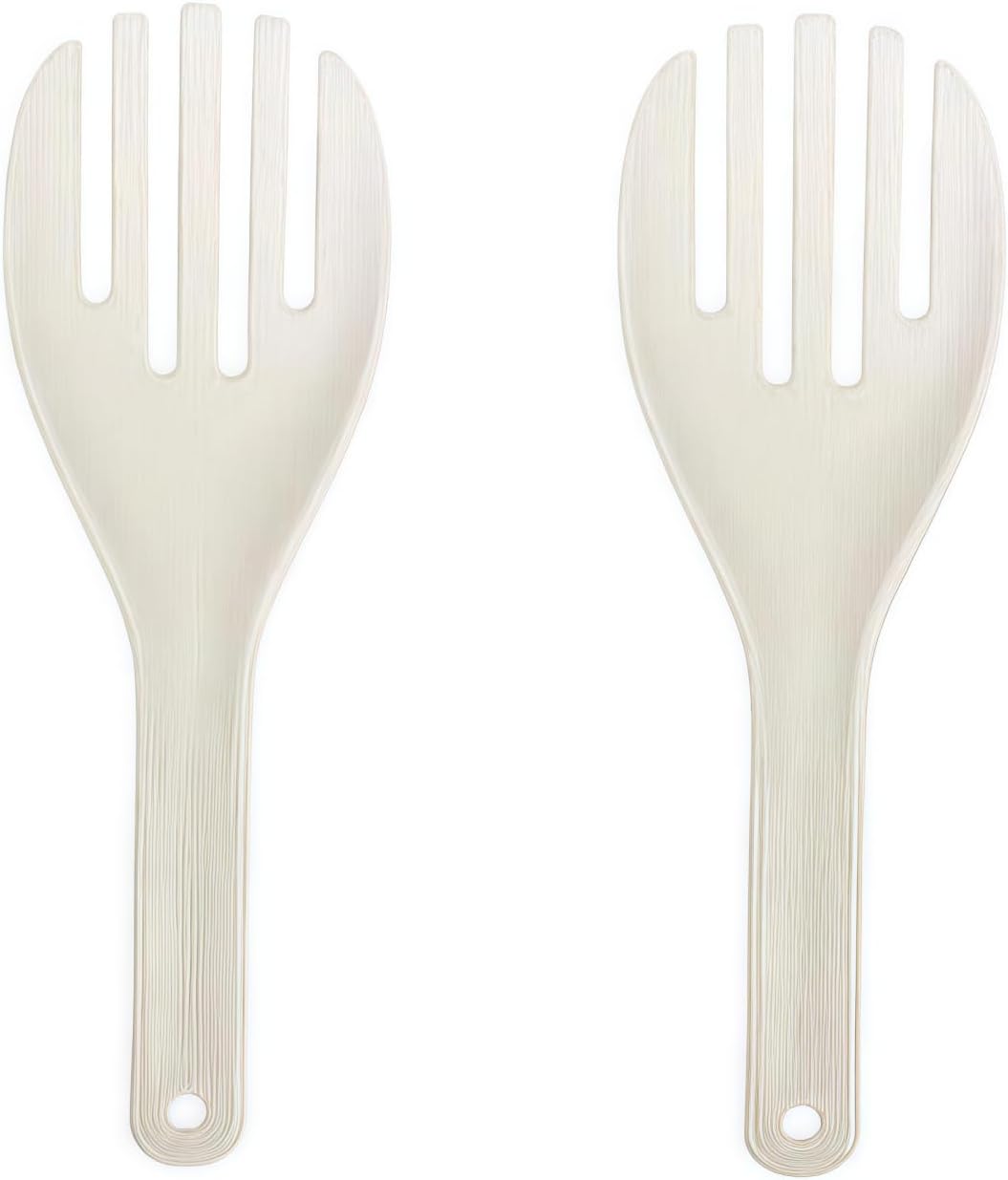 2Pcs White Jumbo Large Plastic Rice Paddle Spatula Scoop Fork-Like, 10.63" (27 cm) Long, Serving Spoons，Rice and Potato Servers, Home and Kitchen