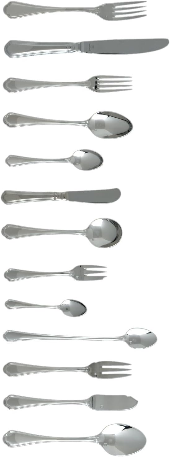 Fortessa Medici 18/10 Stainless Steel Flatware Dessert/Oval Soup Spoon, Set of 12